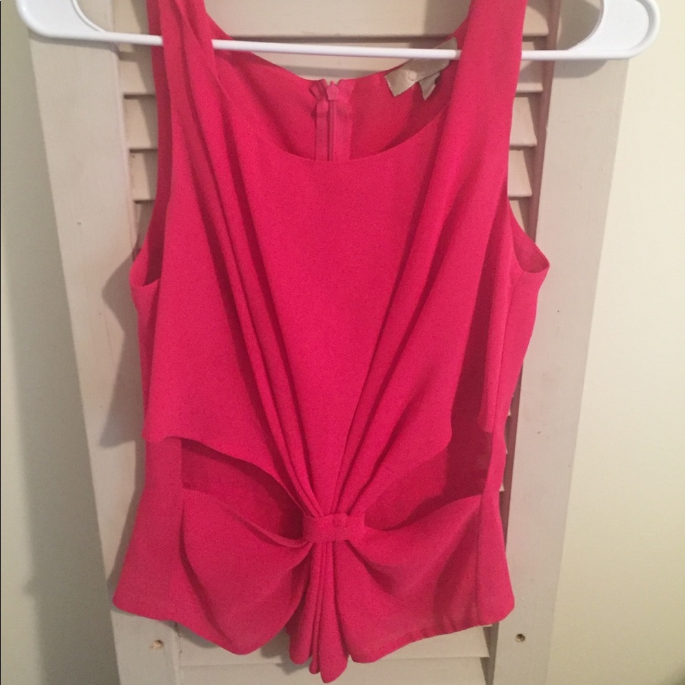 Size medium hot pink zip up cut out sheer tank